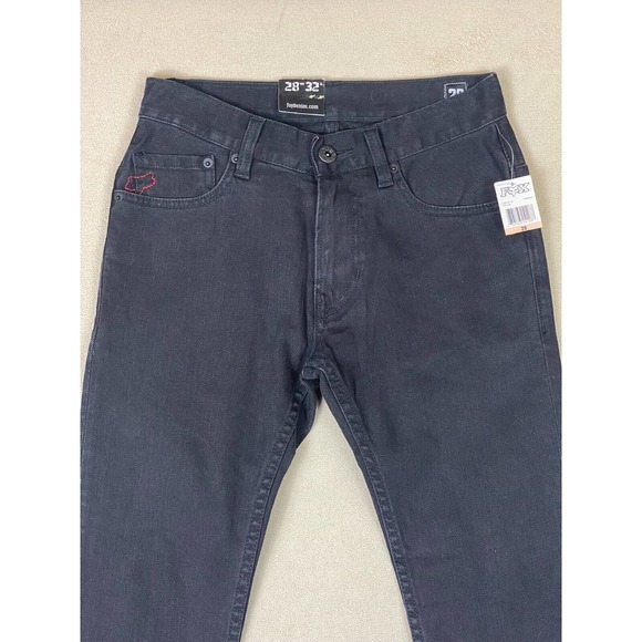 Fox Racing Jeans Adult 28 Black T-Rex Straight Leg Mid Rise Denim Womens NWT - Picture 2 of 14